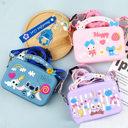 Vista 7 de Bolso cruzado de puntada al hombro, monedero, bolso pequeño de dibujos animados para niñas y niños, incluye llavero de puntada, el mejor regalo