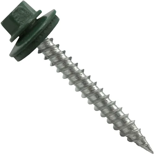 Vista 12 de 9 x 1 ABC Gray Stainless Steel Metal Roofing Screws - Hex Washer Head - Self-Piercing (SP) tip Metal to Wood siding Screws - EPDM Washer. 1 x 250