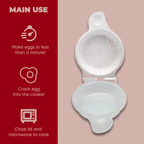 Vista 7 de Good Living Molde para magdalenas de huevos para microondas, sándwiches de desayuno rápido de 1 minuto, antiadherente, sin BPA y apto