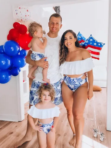 Vista 4 de IFFEI - Conjunto de bikini de dos piezas traje de baño a juego para la familia trajes de baño Mommy and Me mami y yo con volantes y estampados