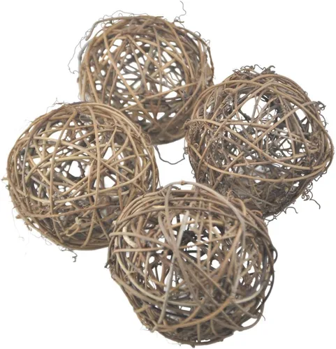 Vista 74 de 20 bolas de mimbre de ratán para decoración de mesa de boda, fiesta de Navidad (diámetro de 1.2 pulgadas, negro)