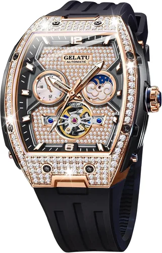 Vista 15 de OLEVS - Reloj automático de lujo para mujer con diamantes, fecha, clásico, de cuerda automática, relojes de pulsera luminosos e impermeables