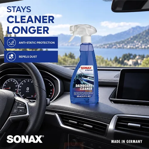 Vista 3 de SONAX Limpiador de salpicadero 283241 Limpiador y protector interior premium para plástico, vinilo y goma Antiestático, bajo resplandor, acabado
