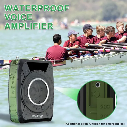Vista 4 de Amplificador de voz impermeable con micrófono inalámbrico M801 20W Microphone with Speaker Portable Megaphone with Mic, Bluetooth Personal PA
