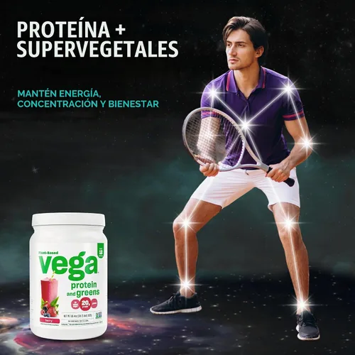 Vista 2 de Envase de proteínas y hierbas en polvo de Vega, VEG00672, S, Berry, 1, 1
