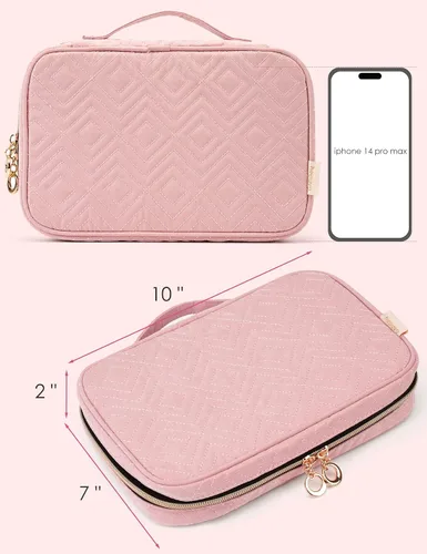 Vista 5 de heouvo Travel Jewelry Organizer Case with Foldable Watch Bands Holder Portable Jewelry Storage Carrying Bag for Rings Earrings Necklaces Bracelets