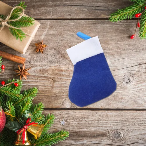 Vista 6 de LOGOFUN 8 piezas de cubiertos de Navidad para calcetines de Navidad, cubiertos de cena, decoración de fiesta (azul)