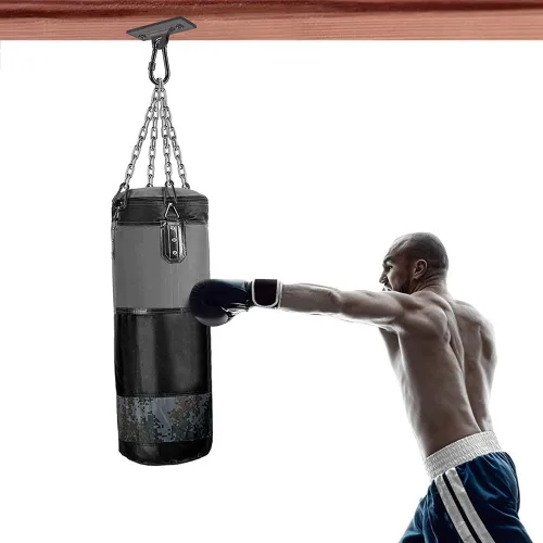 Vista 2 de Dolibest Perchas y soportes para bolsas pesadas, soporte de techo con mosquetón para entrenamiento de fuerza, yoga aéreo y bandas de resistencia