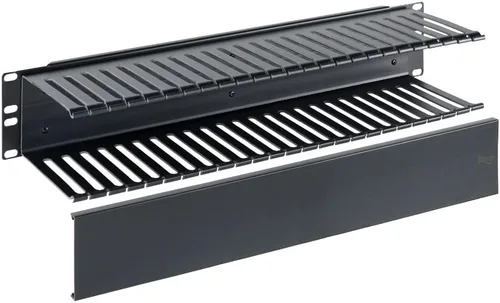 Vista 20 de ICC Panel de gestión de cables de conducto de dedo de 1U con cubierta, plástico con marco trasero de metal, 3 pulgadas de profundidad, gestión