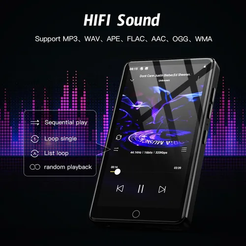 Vista 2 de Reproductor MP3 de 144 GB con WiFi y Bluetooth, pantalla táctil IPS HD de 4.02 pulgadas, reproductor de MP4 con altavoces, reproductor de música