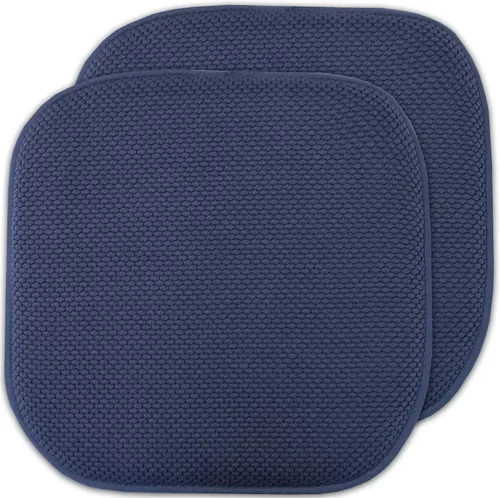 Vista 155 de Sweet Home Collection Cojines de espuma viscoelástica para silla, antideslizantes, diseño de panal de abeja, 16 x 16 pulgadas, paquete de 2