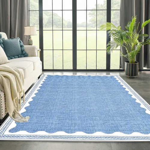 Vista 23 de Alfombra a cuadros de 2 x 3 pies, alfombra negra y blanca moderna para entrada interior, alfombra pequeña lavable a cuadros para baño, alfombra