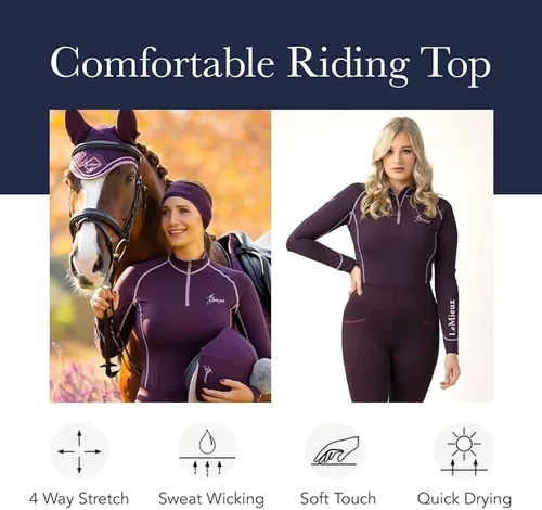 Vista 4 de LeMieux Womens Base Layer Top - Athletic Thermal Shirts - Equestrian Apparel & Gear for Horseback Riding