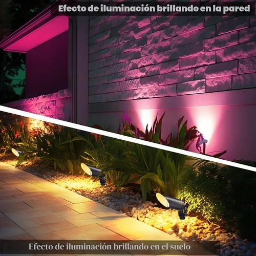 Vista 9 de Iluminación de paisaje RGB iYogaled, foco al aire libre, control remoto