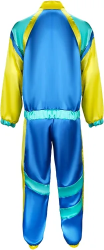 Vista 6 de Disfraz de fiesta de los años 80 para hombre, chaqueta retro, pantalones, diadema, brillante, traje de Halloween, cosplay, baile de graduación