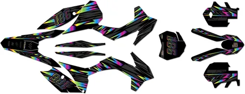Vista 8 de Kit de gráficos para KTM Motocross de 2 tiempos 125SX, 150SX y 250SX (2013-2014) serie Twitch Cyan 16 mil - On/Off The Road - Adhesivo