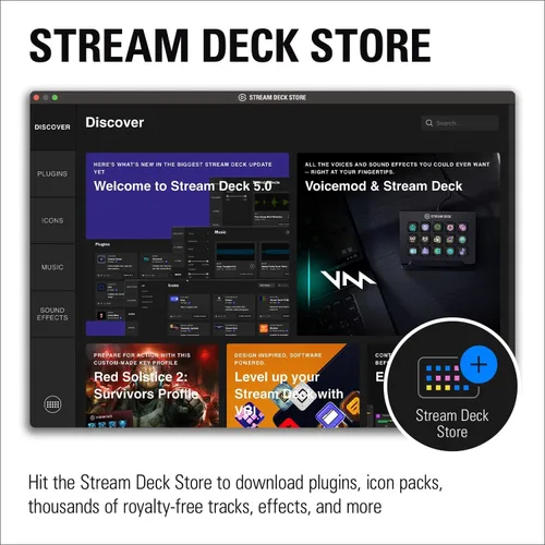 Vista 7 de Elgato Stream Deck MK2 Controlador de estudio 15 teclas macro activación de acciones en aplicaciones y software como OBS Twitch YouTube y más