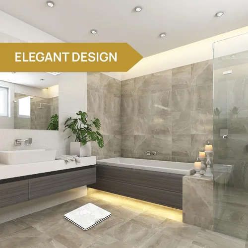 Vista 2 de Báscula de baño INEVIFIT, báscula digital de alta precisión, mide con precisión el peso de hasta 400 libras / 181.43 Kg.