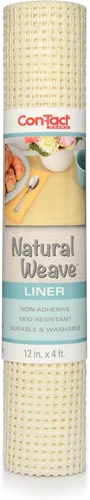 Vista 3 de Con-Tact Brand Natural Weave - Forro para estantes, no adhesivo y antideslizante, para cajones de contacto, 12 pulgadas x 4 pies, celosía blanca, 6