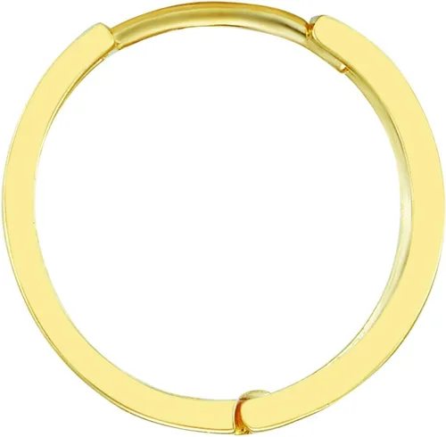 Vista 4 de Aretes de aro de oro amarillo o blanco de 14 quilates de grosor de 0.118 in (0.551 x 0.551 in)
