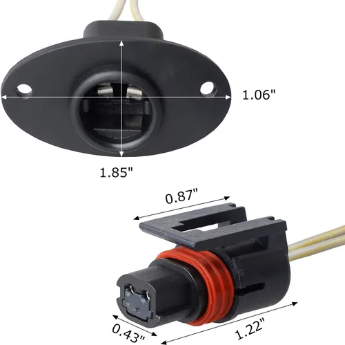 Vista 2 de HERCOO Conjunto de arnés de cableado de luz de matrícula, enchufe de lámpara trasera, compatible con camioneta Dodge Ram 1500 2500 3500 1994 a 2002