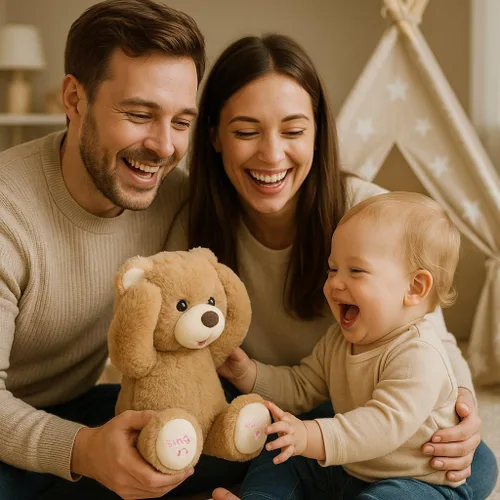 Vista 6 de Hopearl Oso de Peluche Interactivo Peek A Boo Repite lo que Dices Oso de Peluche Musical que Canta y Habla Animal de Peluche Adorable Eléctrico