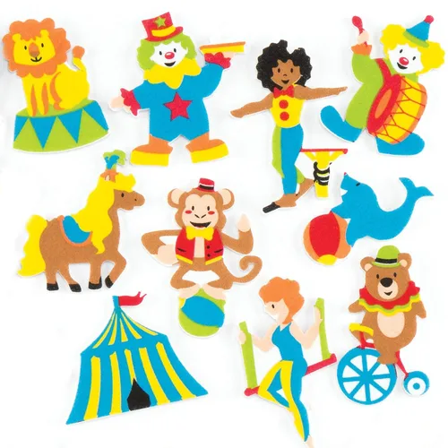 Vista 4 de Baker Ross AR346 - Calcomanías de espuma de circo, paquete de 120, autoadhesivas, perfectas para que los niños decoren collages y manualidades