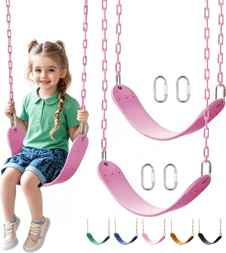 Vista 9 de Asiento de columpio resistente, cadenas de 66" resistentes al óxido con sección recubierta de PPC de 30", accesorios de repuesto