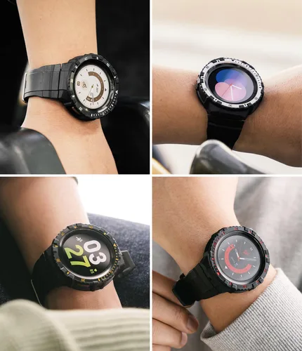 Vista 4 de Ringke - Correa para Samsung Galaxy Watch 5 Pro [Fusion-X Guard, negro] Funda protectora con correa, a prueba de golpes resistente y correa