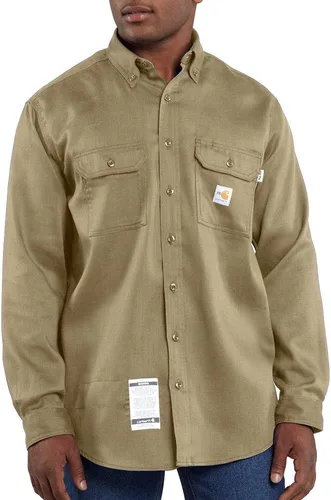 Vista 5 de Carhartt Camisa de sarga ligera resistente al fuego para hombre Azul marino oscuro