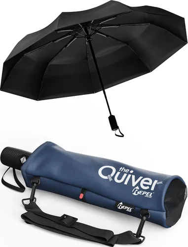 Vista 52 de REPEL Windproof Travel Umbrella - Compact & Withstands Winds up to 85MPH , Strongest Premium Auto Folding Umbrella for Rain and Sun - Durable, Light
