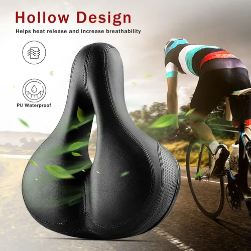 Vista 6 de Asiento para bicicleta con bola amortiguadora dual, alivio anatómico profesional, asiento para bicicleta de suspensión, espuma viscoelástica