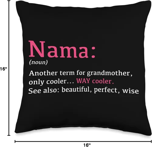 Vista 4 de Gifts For Nama Nama: Funny Definition Noun-Another Term Pillow, 16 x 16 pulgadas, multicolor