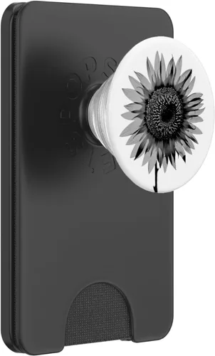 Vista 7 de Simple Flower - PopSockets de girasol blanco y negro intercambiable PopGrip