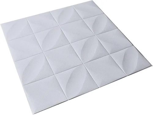 Vista 7 de Efavormart - Paquete de 10 paneles de pared con patrón de diamante blanco 3D de 52 pies cuadrados, azulejos geométricos modernos de espuma para Tipo