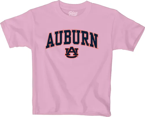 Vista 3 de Blue 84 NCAA - Camiseta unisex para niños con arco sobre rosa