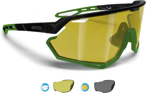 Vista 8 de Bertoni Gafas de sol deportivas para ciclismo MTB Running para hombres y mujeres en TR90 lente ancha antivaho mod. ALPHA NUEVO