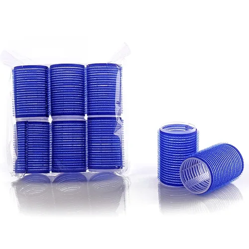 Vista 12 de 12 rizadores de pelo de plástico para cabello medio corto, rizador de pelo sin calor para flequillo, crea un peinado rizado natural, azul
