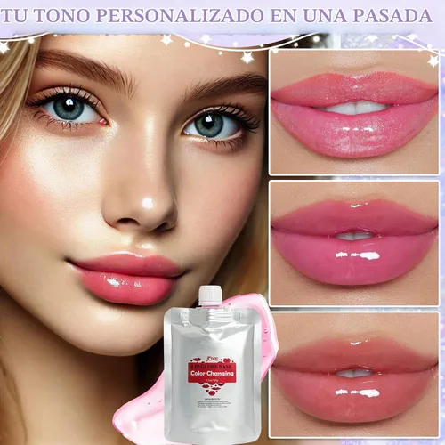 Vista 5 de JCOOS Base de brillo de labios, aceite de labios que cambia de color, base de brillo de labios, 2 unidades de 3.5 onzas de base de brillo de labios