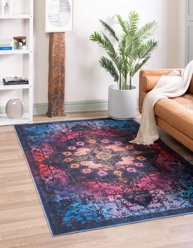 Vista 78 de Unique Loom Renaissance Collection - Alfombra rectangular de 2 x 3 pies 1 pulgada, color azul y verde Azul Verde/Azul