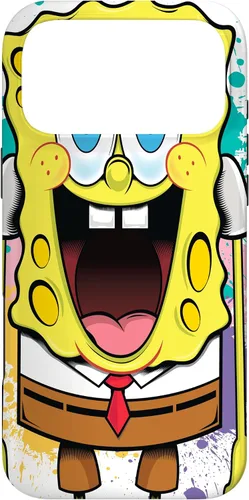 Vista 22 de Funda para iPhone 17 de Bob Esponja con salpicaduras de pintura