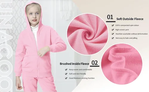 Vista 4 de UNACOO Sudadera con capucha y cremallera para niñas y niños pequeños con capucha y cremallera (edad 3-12 años), Multi