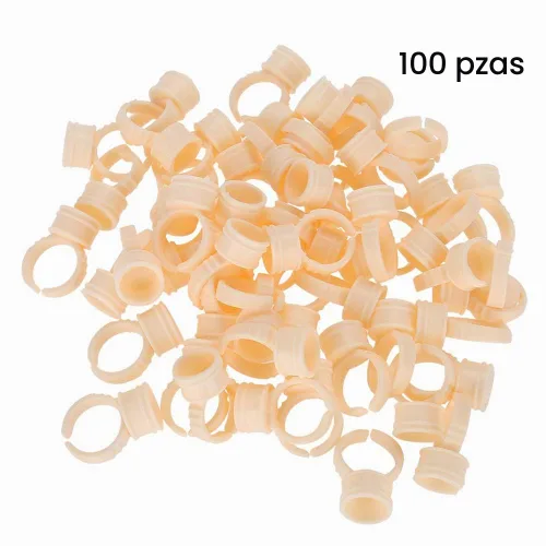 Vista 2 de 100 anillos de pigmento de maquillaje, taza de silicona para cejas, anillos de tinta para arte de uñas, para microblading para cejas, labios