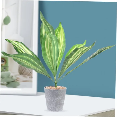 Vista 2 de Garneck 2pcs Artificial Tiger Piranha Interior Fake Plant Película Hoja Green1
