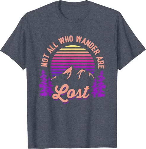 Vista 106 de Not All Who Wander Are Lost Vintage Mountains - Camiseta de senderismo, Negro, S