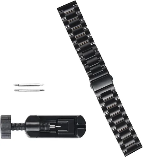 Vista 3 de Compatible con correas de reloj inteligente LIGE K57, correas de repuesto de metal de acero inoxidable Lamshaw compatibles con relojes inteligentes