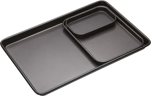 Vista 3 de MasterClass - Bandeja de horno antiadherente para hornear y asar, acero al carbono, 9.4 x 7.1 in, color gris