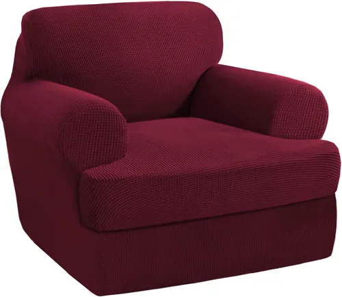 Vista 69 de PrinceDeco Fundas elásticas para sillón de 2 piezas, fundas de sofá para sillas con cojines en forma de T, fundas suaves para muebles con 1 funda