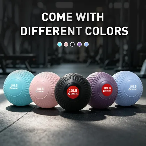 Vista 7 de Slam Ball 8-10 lb Medicine Ball Weighted Balls for Exercise and Workout, Strength, Cardio, Cross-Training and Core Workouts