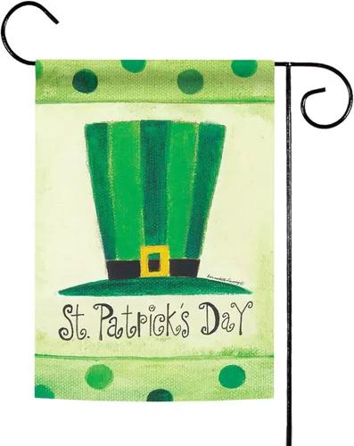 Vista 6 de Toland Home Garden 107088 - Bandera del Día de San Patricio con sombrero de San Patricio, de 28 x 40 pulgadas, doble cara, bandera de jardín